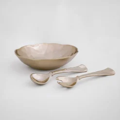 SIERRA MODERN Small Salad Servers (Shiny Gold)