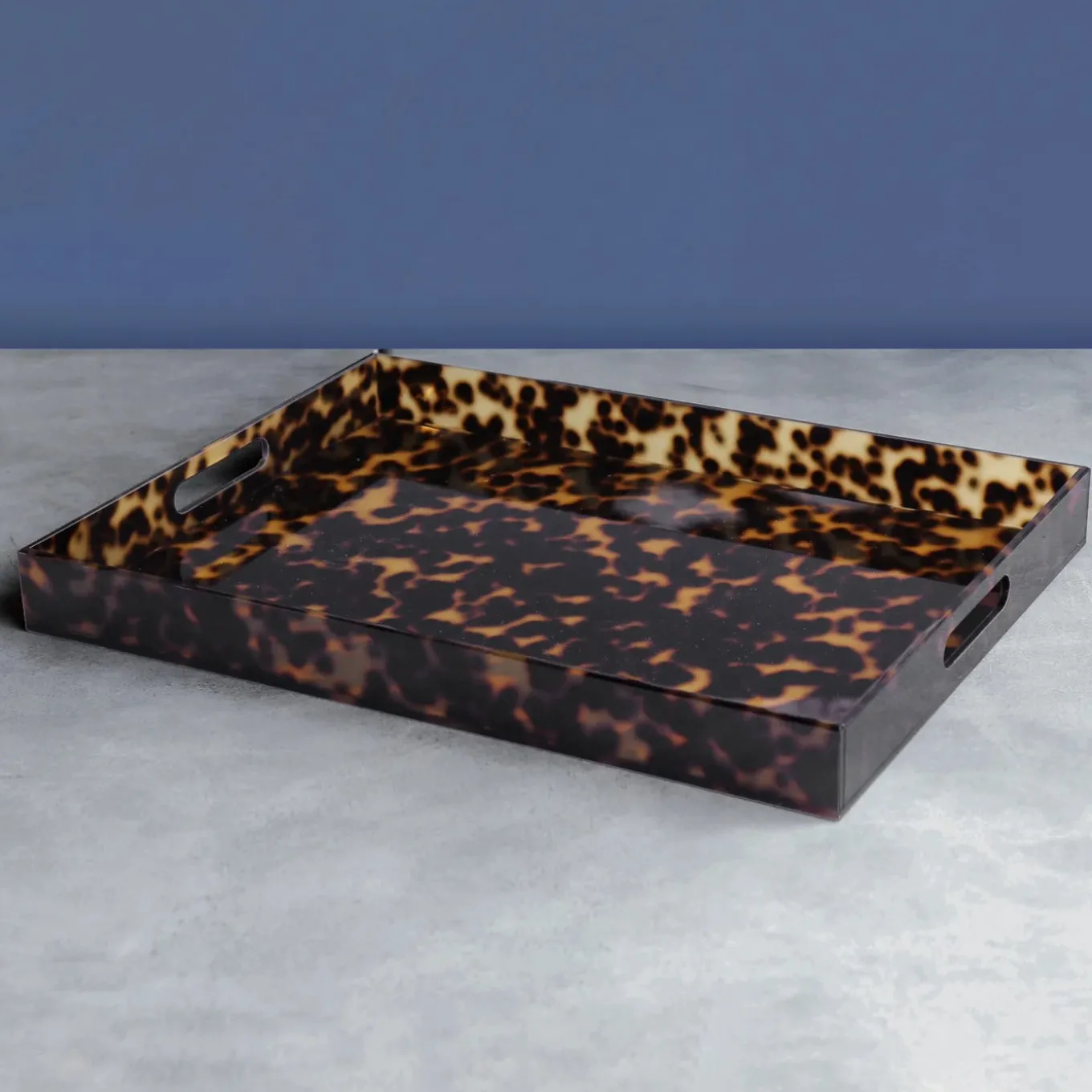 VIDA Acrylic Tortoise X-Large Tray With Handles