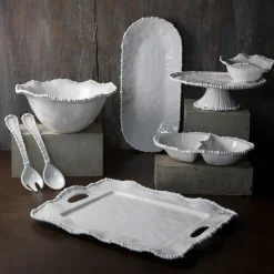 VIDA Alegria Pedestal Cake Plate White