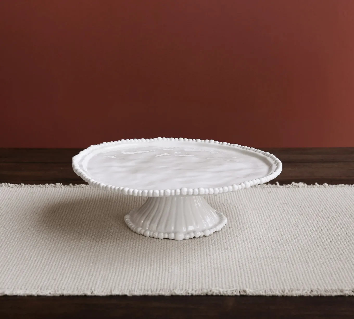 VIDA Alegria Pedestal Cake Plate White
