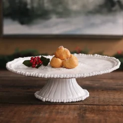VIDA Alegria Pedestal Cake Plate White