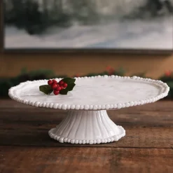 VIDA Alegria Pedestal Cake Plate White