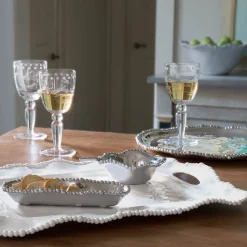 VIDA Alegria Rectangular Tray with Handles White