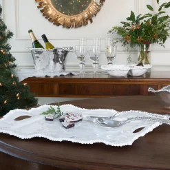 VIDA Alegria Rectangular Tray with Handles White