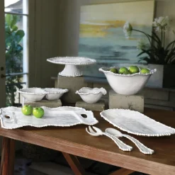 VIDA Alegria Rectangular Tray with Handles White