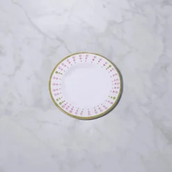 VIDA Athena Salad Plate 9.25" Set of 4 (Pink and Green dots)