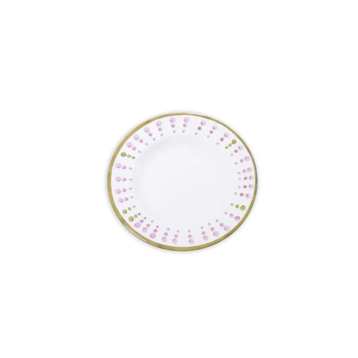 VIDA Athena Salad Plate 9.25" Set of 4 (Pink and Green dots)