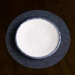 VIDA Bamboo 11" Dinner Plate Set of 4 (White and Blue)