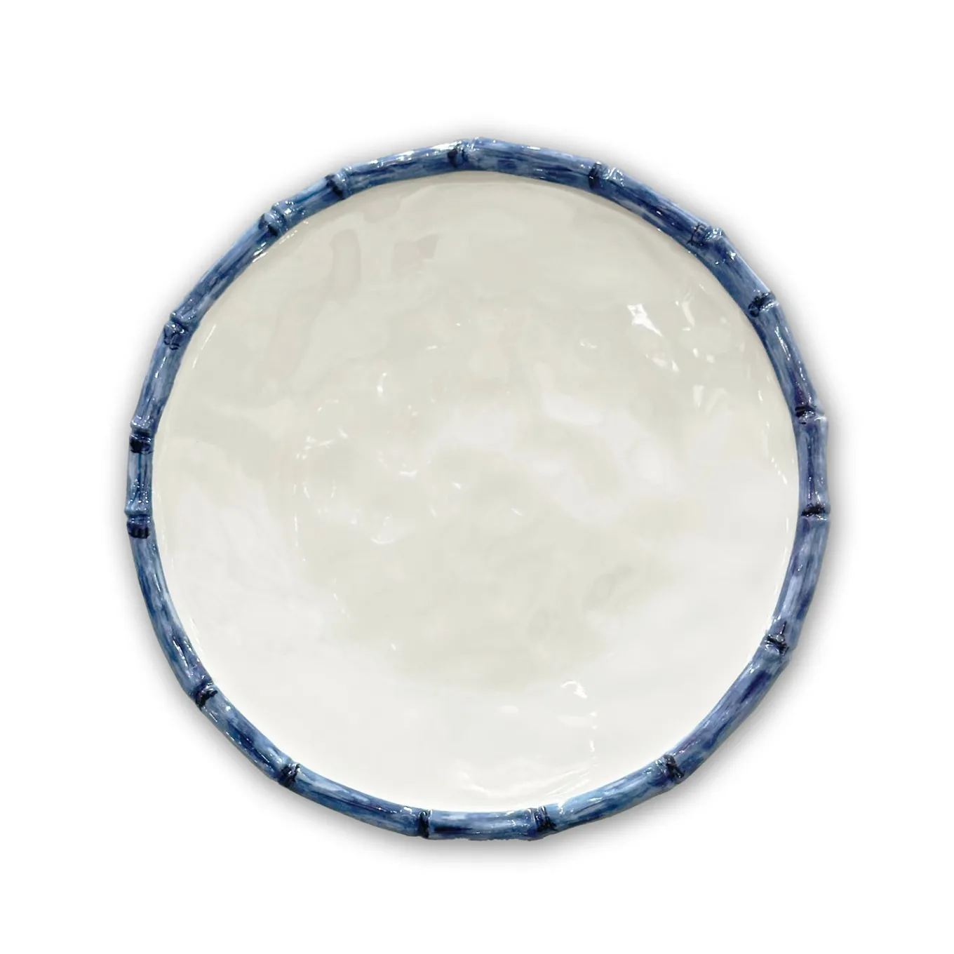 VIDA Bamboo 9" Salad Plate Set of 4 (White and Blue)