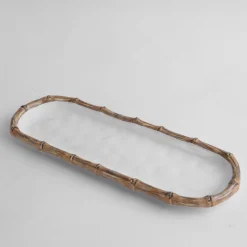 VIDA Bamboo Baguette Platter (White and Natural)