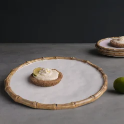 VIDA Bamboo Baguette Platter (White and Natural)