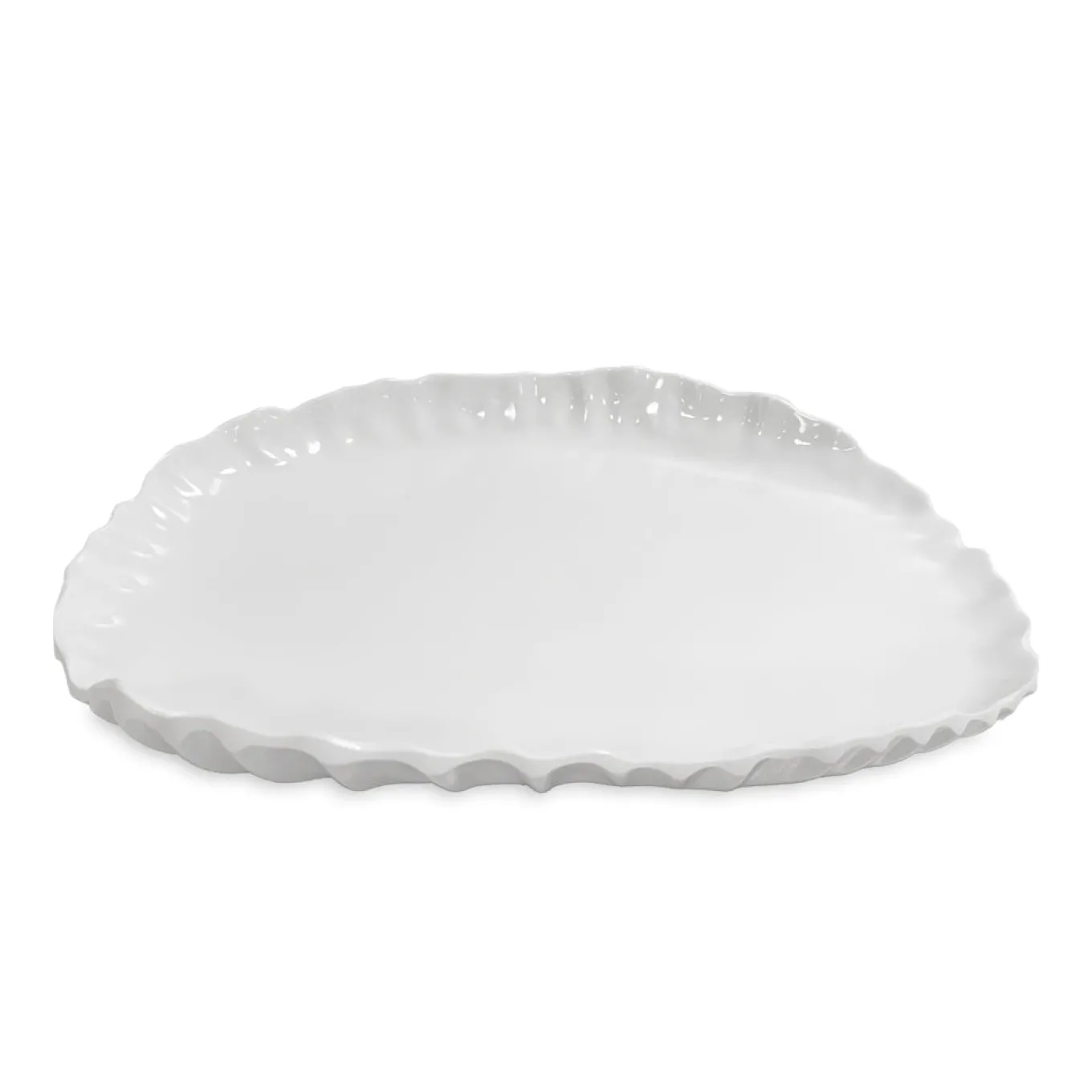 VIDA Bloom Pinched Large Oval Platter (White)