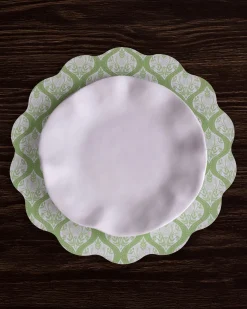 VIDA Blooms & Branches Reversible Round Placemats Set of 4 Periwinkle