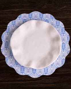 VIDA Blooms & Branches Reversible Round Placemats Set of 4 Navy & Gree