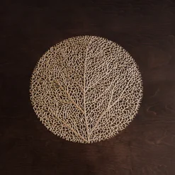 VIDA Coral 15" Round Placemats Set of 4 (Gold)