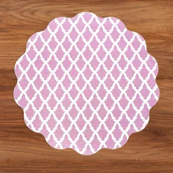 VIDA Eggplant and Pink Reversible Round Placemats Set of 4 Blue & Pink