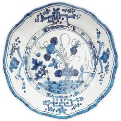 VIDA Faenza 11" Dinner Plate Set of 4 White and Blue