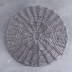 VIDA Faux Wicker Placemats Set of 4 (Grey)