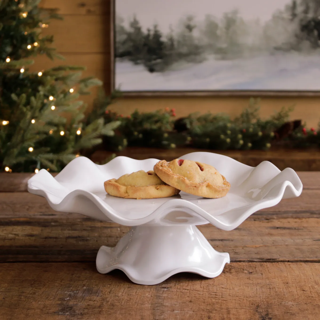 VIDA Havana Pedestal Cake Plate White