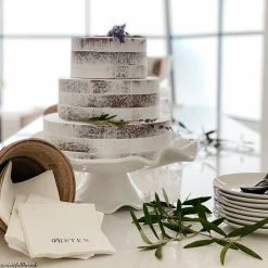 VIDA Havana Pedestal Cake Plate White