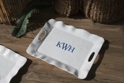 VIDA Havana Rectangular Tray with Handles (White)