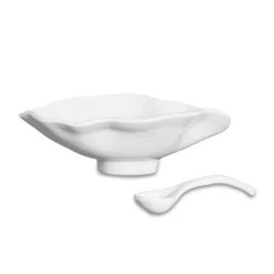 VIDA Havana Small Oval Bowl with Spoon (White)