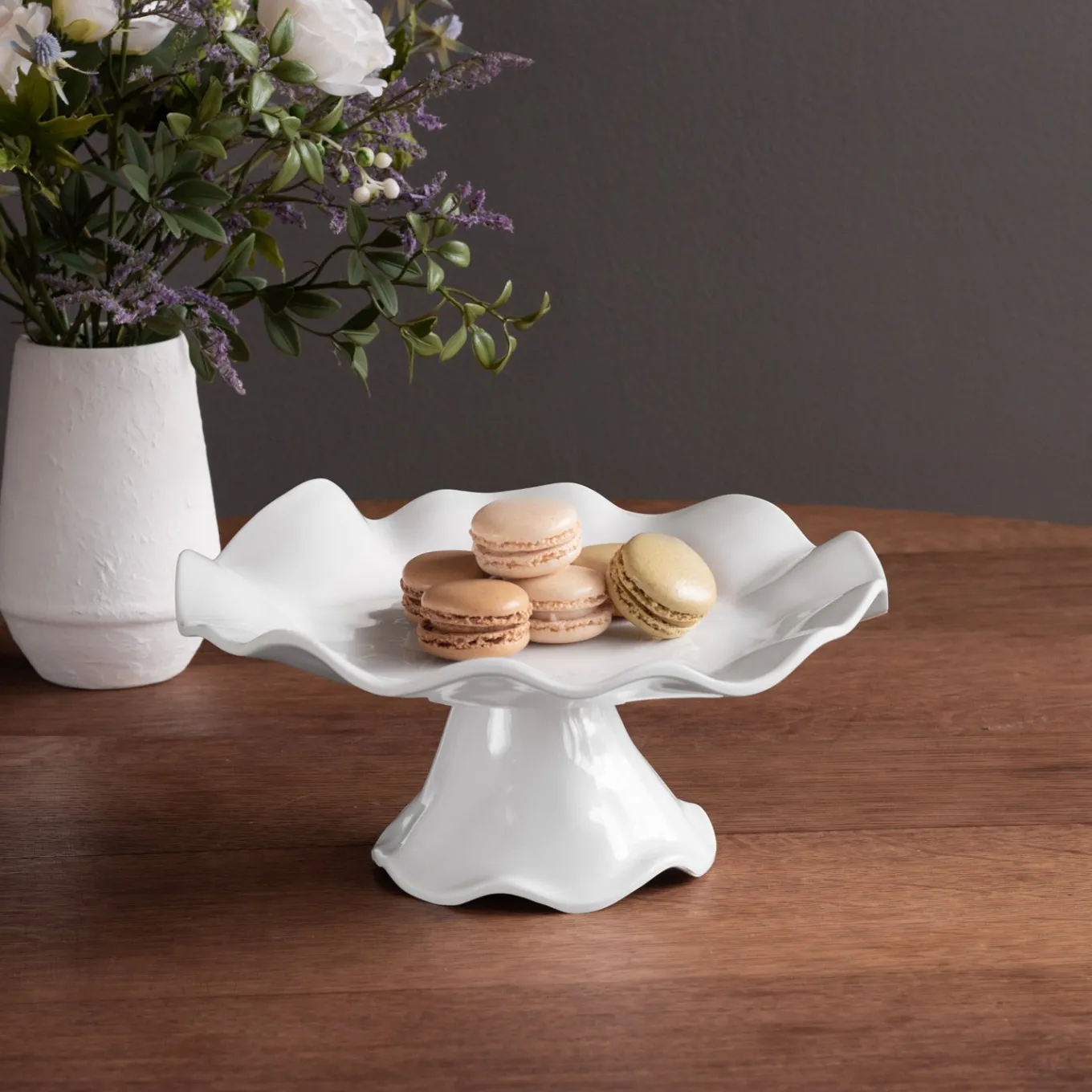 VIDA Havana Small Pedestal Cake Plate (White)