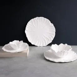 VIDA Lettuce 11" Dinner Plate Set of 4 (White)