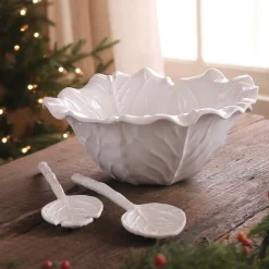 VIDA Lettuce Large Salad Servers (White)