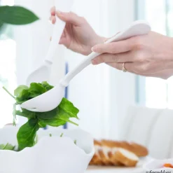 VIDA Nube Large Salad Servers (White)