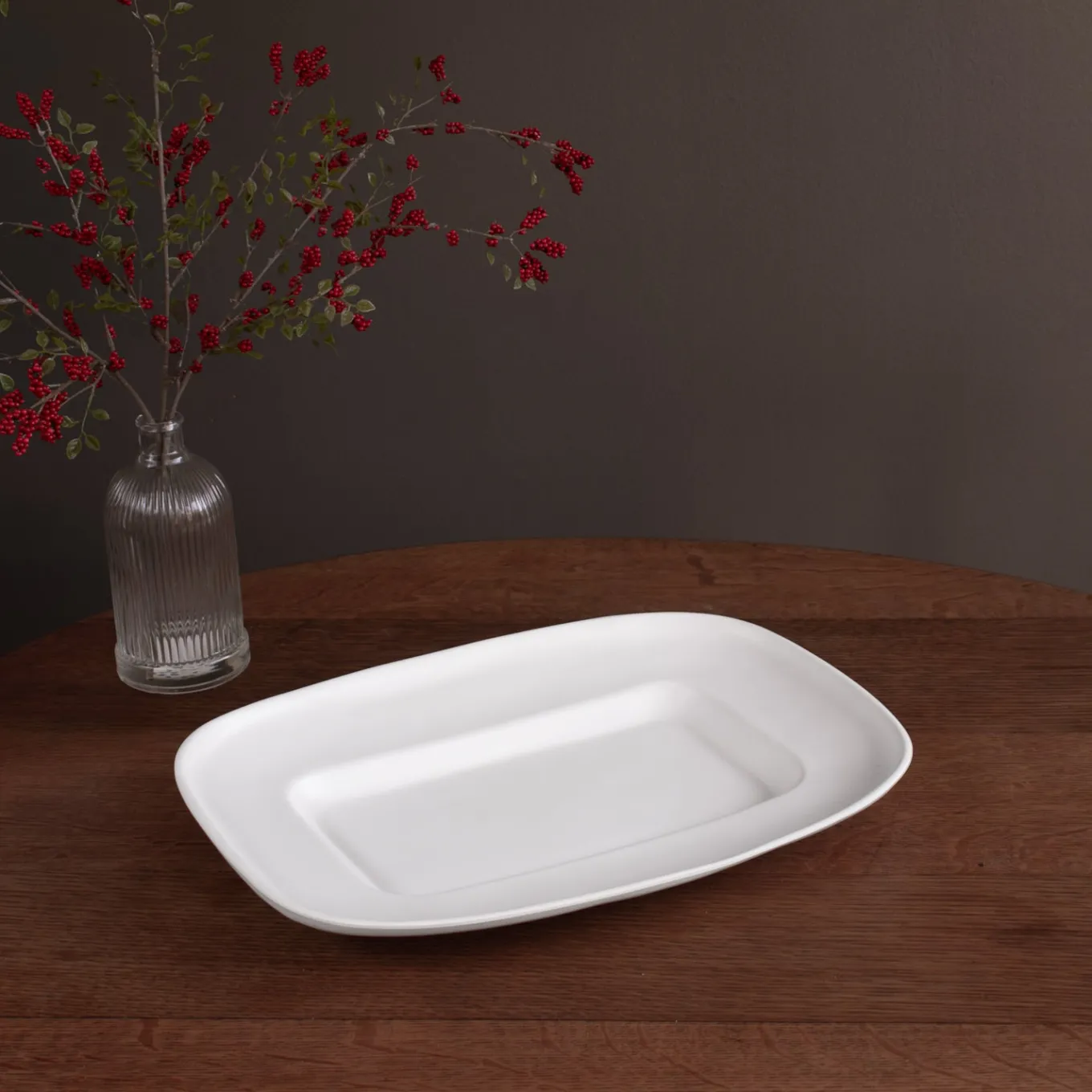 VIDA Nube Medium Rectangle Platter (White)
