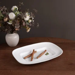 VIDA Nube Medium Rectangle Platter (White)