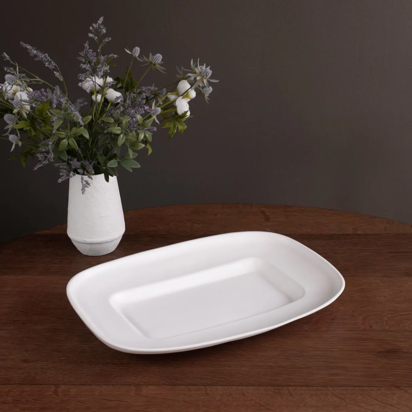 VIDA Nube Medium Rectangle Platter (White)
