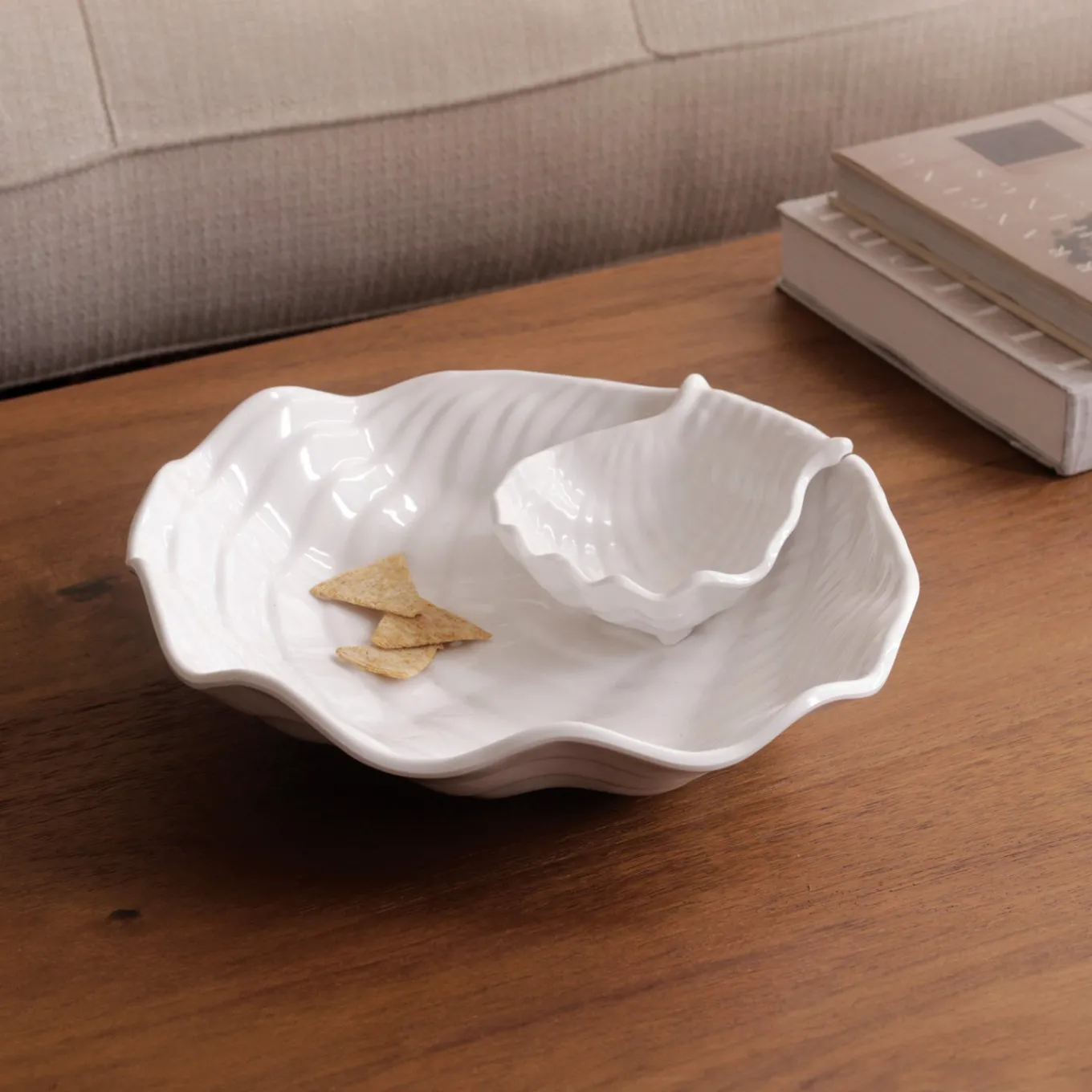 VIDA Ocean Shell Chip & Dip (White)