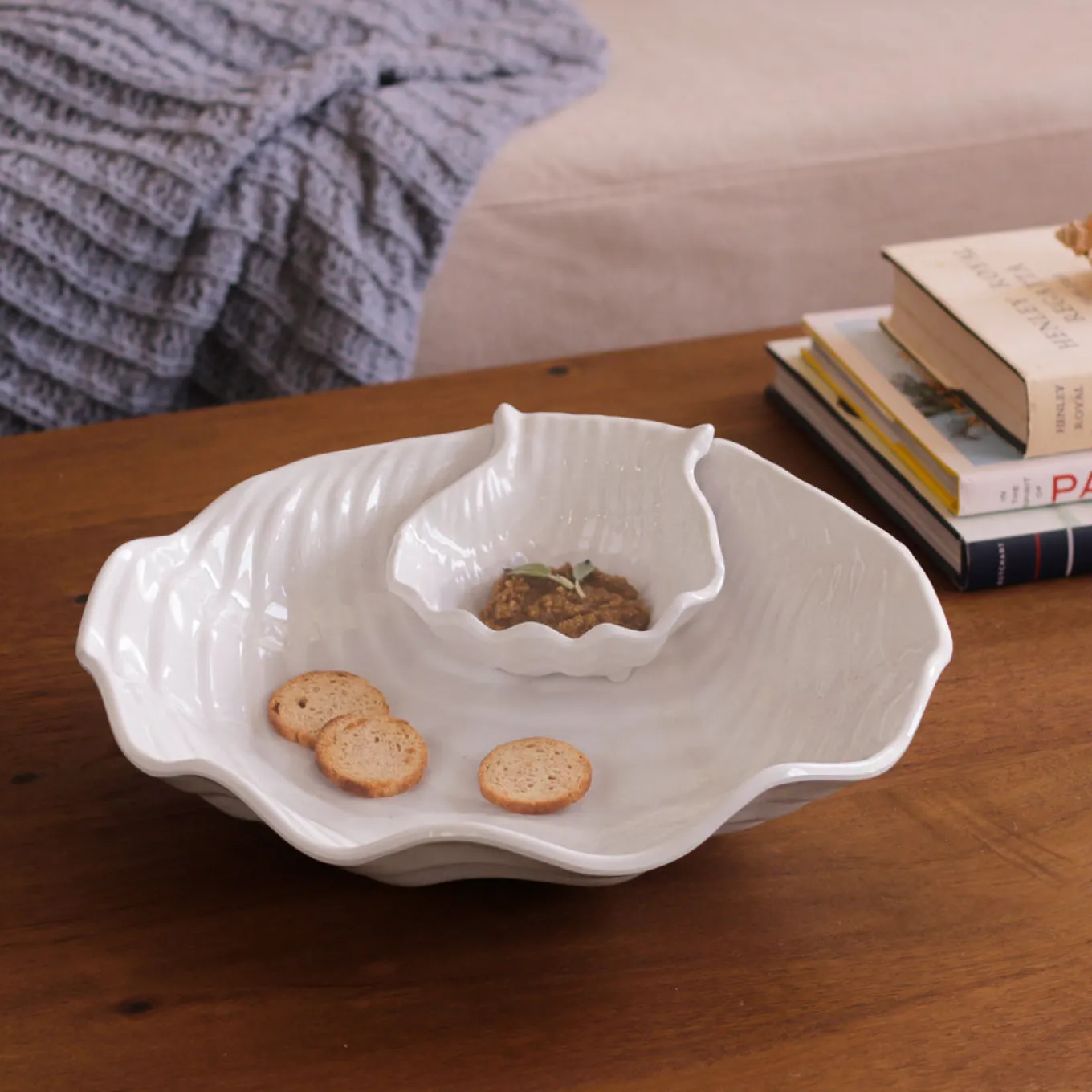 VIDA Ocean Shell Chip & Dip (White)