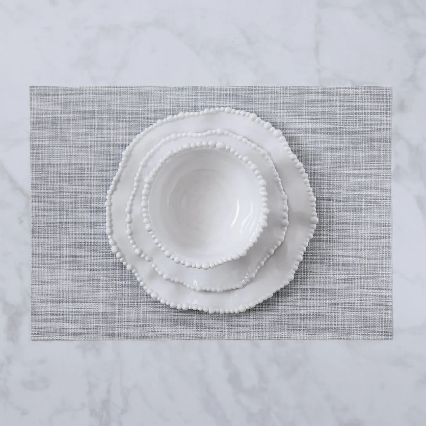 VIDA Rectangular Woven Placemats Set of 4 (Grey)