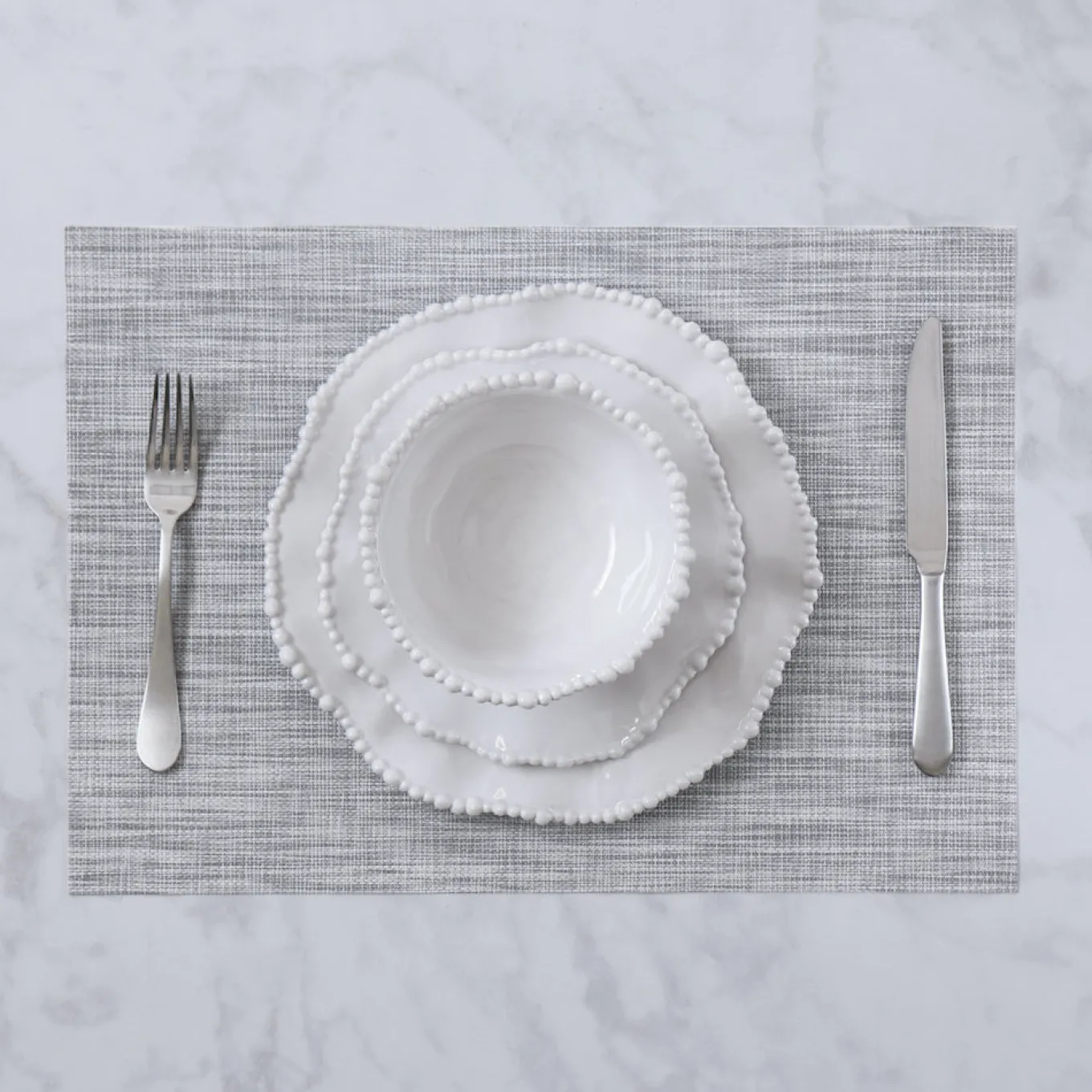 VIDA Rectangular Woven Placemats Set of 4 (Grey)