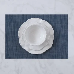 VIDA Rectangular Woven Placemats Set of 4 (Navy)