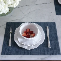 VIDA Rectangular Woven Placemats Set of 4 (Navy)