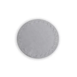 VIDA Round Embroidered Quatrefoil 15.5" Round Placemats Set of 4 (Gray
