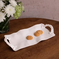 VIDA Sasha Long Rectangle Tray with Handles White