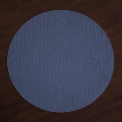 VIDA Snakeskin Reversible 15" Round Placemats Set of 4 (Slate Blue and