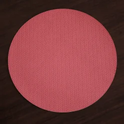 VIDA Snakeskin Reversible 15" Round Placemats Set of 4 (Salmon and Cha