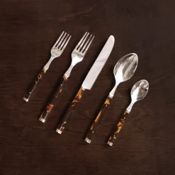 VIDA Tortoise and Stainless Flatware Set of 5