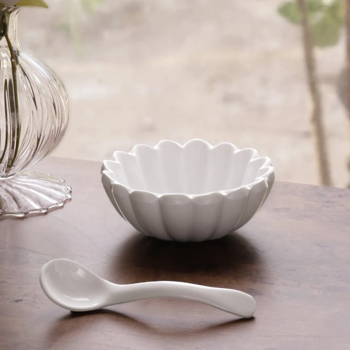 VIDA Vienna Mini Bowl with Spoon White