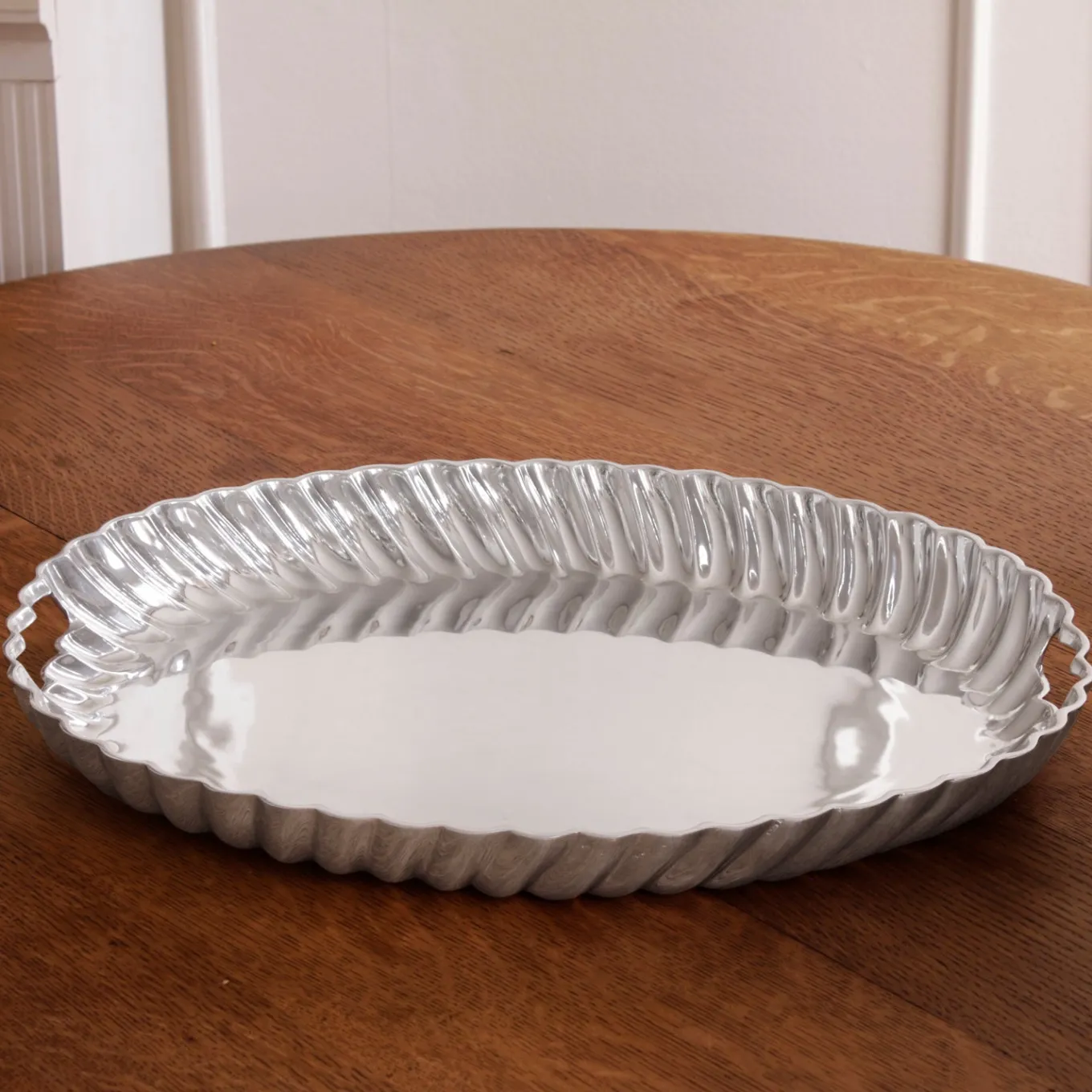 VINTAGE Swirl Oval Tray with Handles