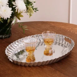 VINTAGE Swirl Oval Tray with Handles