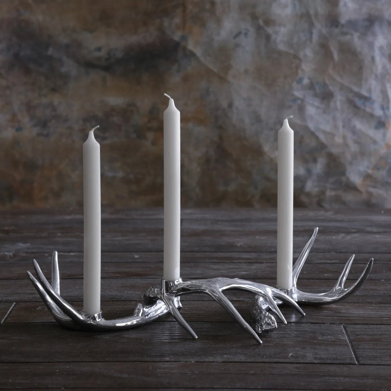 WESTERN Antler Candlestick Set of 3