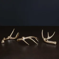 WESTERN Sierra Modern Antler Candlestick Gold Set of 3 (Gold)